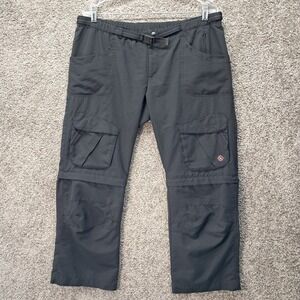 Magellan Sportswear Mens 36 Black Convertible Cargo Hiking Pants Zip Off Legs